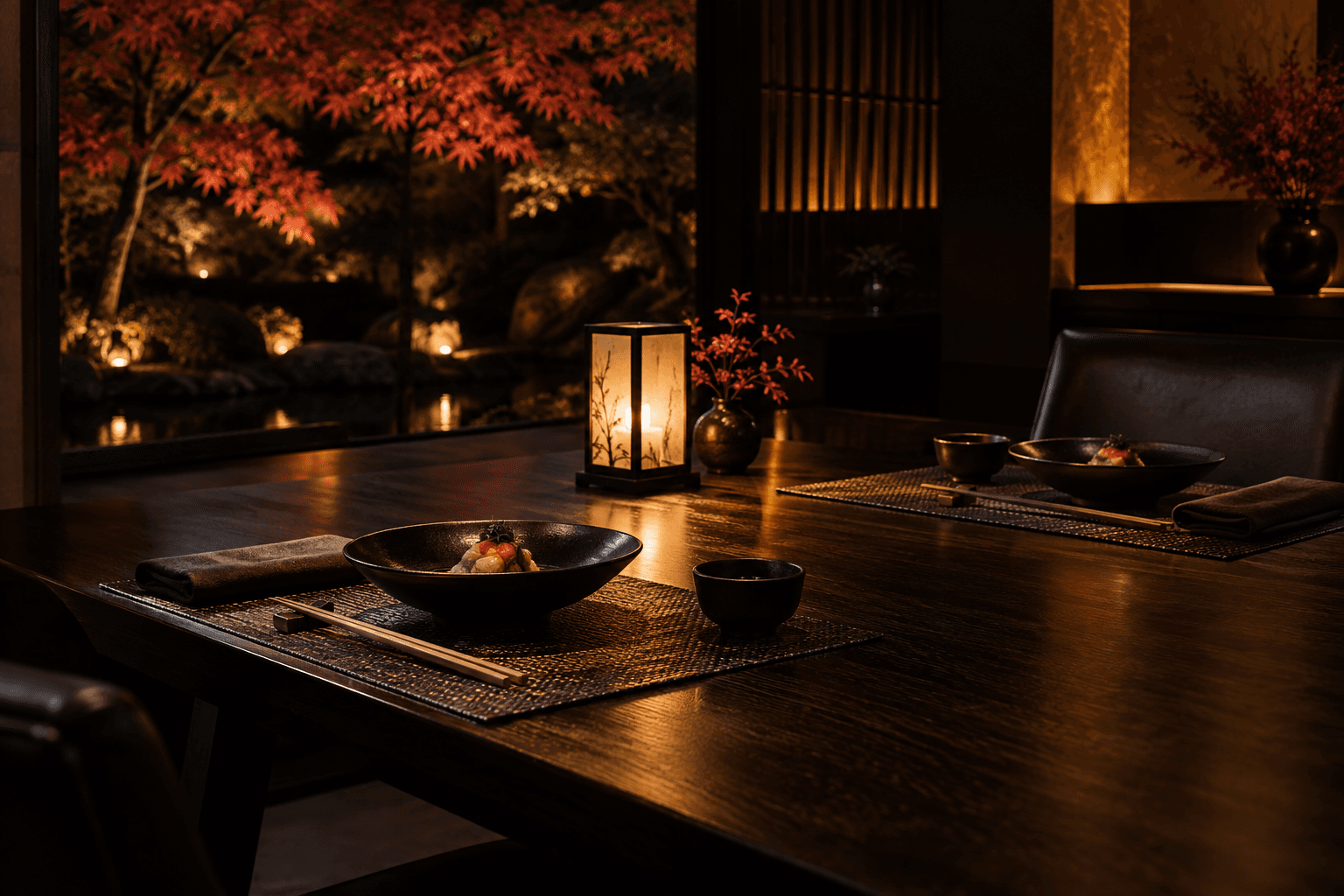 Concept table setting in warm light